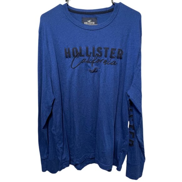 💙 Hollister California Blue Logo Long Sleeve Tee – Size XL - Picture 1 of 7